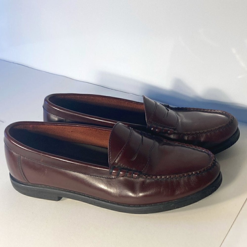 Rockport SZ 10 W Classic Cordovan brown genuine hand sewn leather penny loafers